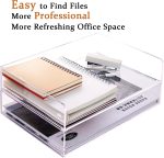 Paper Organizer Tray, Acrylic File Storage for Desk, Enlarged 4 Tiers Trays, Clear Letter Tray for Office Accessories (Multiple 4 Tier Enlarged) - Image 8